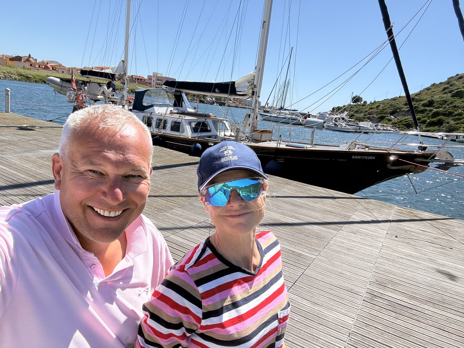 Sue and John aboard Gran Blau